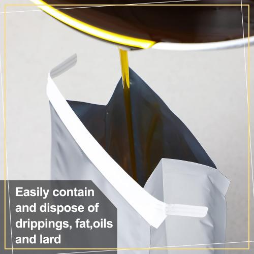 Sadnyy 50 Pcs Disposable Grease Storage Bags Bacon Container Bags