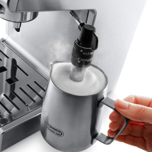 De'Longhi 15 Bar Pump Espresso Machine with Advanced Cappuccino System, Compact Stainless Steel Espresso Maker with Premium Milk Frother for Lattes, Single & Double Espresso, Tamper Included