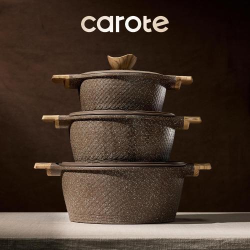 CAROTE 26pcs Pots and Pans Set, Nonstick Cookware Sets | Induction Kitchen Cooking Set, Special Texture Design, Ultra Durable, Easy Food Release, Even Heating, with Frying Pans Set