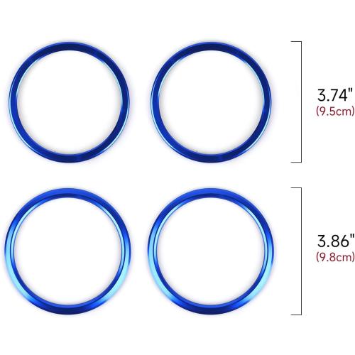 for Chevrolet Camaro Accessories Air Conditioner Outlet AC Vent Cover Trim for 2017 2018 2019 2020 2021 2022 2023 2024 Center Console Chevy Camaro Interior, Aluminum 4pcs (Blue)