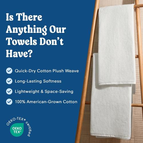 ONSEN Sculpted Terry Bath Towels - White, 2X Bath Towel