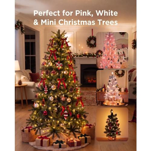 Brightown Christmas Lights Outdoor 100 Count 20Ft String Lights for Indoor | Clear Incandescent Bulb Mini Fairy Lights, Waterproof & Connectable for Xmas Decorations, Christmas Tree Garland, White Wire