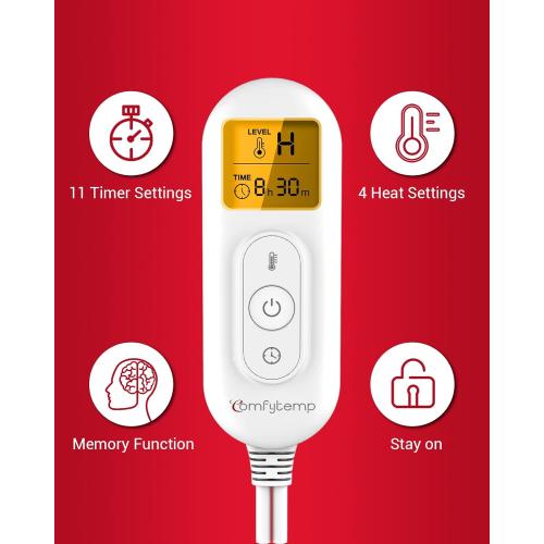 Comfytemp 12V/24V Car Electric Blanket for Back Neck Shoulders Hip 12x24