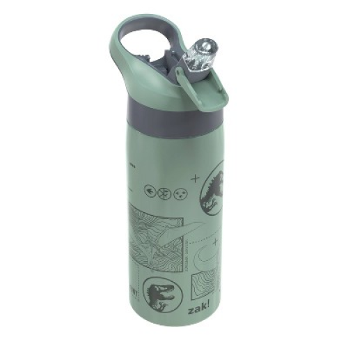 Zak Designs 19oz Jurassic World Stainless Steel Double Wall Vacuum Riverside Water Bottle Green