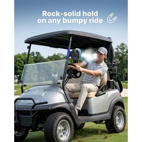 BOYISEN Magnetic Golf Cart Fan with Mister, 12000mAh Battery Portable Fan