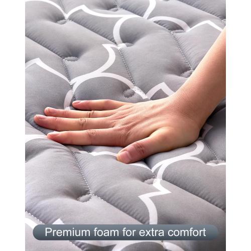 6th Generation Japanese Floor Futon Mattress - Extra-Thick 9-Layer Modern Futon with 100% High-Density Foam, Portable Floor Mattress Sleeping Pad for Adults, Guest Room, Dormitory, Full Size (54X80)