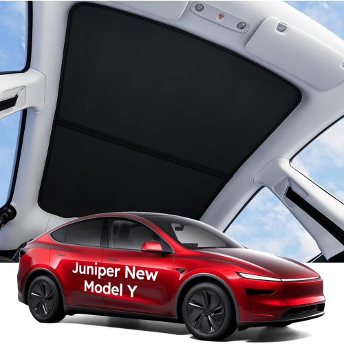 for Tesla Model Y Juniper Accessories Sunshade Roof, Interior Black | For Model Y Juniper 2025~2026, Never Sag, Nano Ice-Crystal Coatings, Heat Insulation Glass Roof Sun Shade
