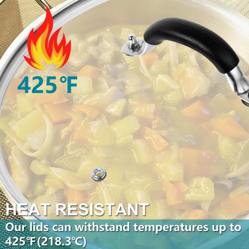 12 Inch Pan Lid - Glass Lid with Stainless Steel Handle for Frying Pan and Pots (12 Lid)