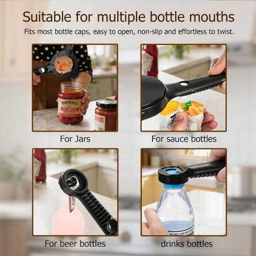 4-in-1 Jar Opener, Ruydiwale Adjustable Jar Opener for Seniors
