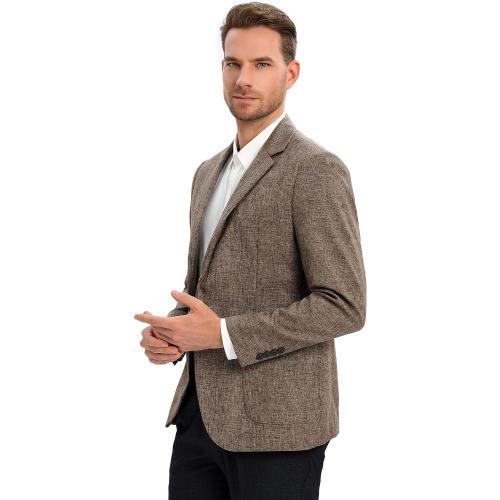 Size Medium Khaki Men's Sport Coats & Blazers Linen Suit Jacket for Men Casual Sport Coat Lightweight Suits Blazer Jacket for Men Business Work Office Slim Fit One Button Fashion 2024