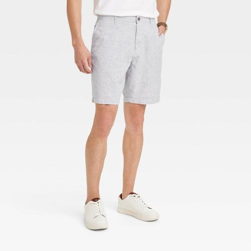 SIZE 32 Men's Every Wear 9 Slim Fit Flat Front Chino Shorts - Goodfellow & Co™ Gray 32