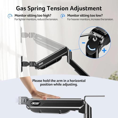Acer Single Monitor Mount, Fully Adjustable Monitor Arm Fits 17-34 Screens