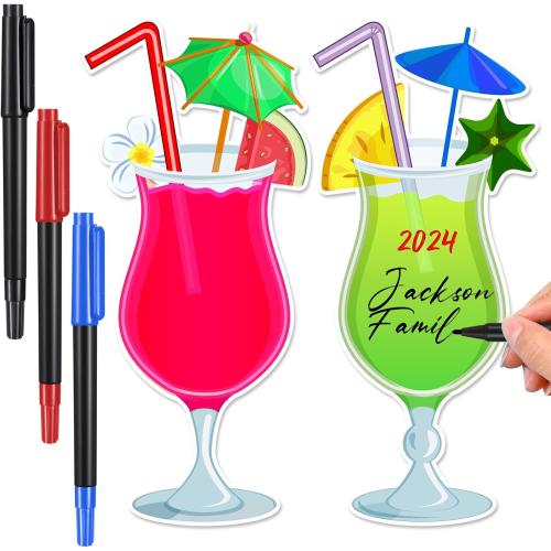 Konohan 2 Pcs Cruise Door Magnets Decoration with 3 Paint Pens, Mixed Color