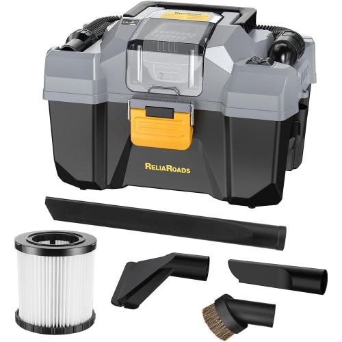 20V Cordless Vacuum Cleaner-Wet/Dry Shop Vac,2.6 Gallon Capacity,Compatible with DeWALT Batteries (Bare Tool - No Battery & No Charger),Ideal for Cleaning Car,Home Spaces,and Workshops RCSV-20