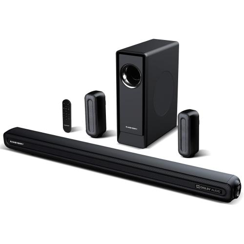 5.1 CH Surround Sound Bar with Dolby Audio, Sound Bars for TV, Wireless Subwoofer & Rear Speaker, Dolby Digital Plus, Bluetooth 5.3, Surround Sound System for Home Theater, 4K & HD TVs| HDMI & Optical