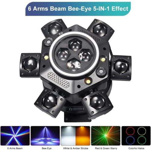 Moving Head DJ Lights, 150W LED Stage Lights 5-in-1 with Remote