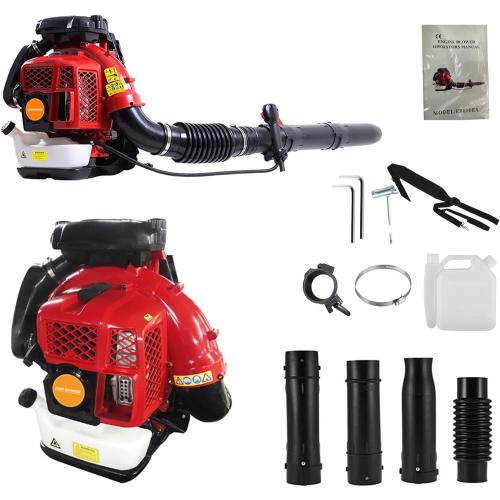 Gas Leaf Blower, Backpack Leaf Blower, 80CC 2 Stroke 900 CFM Backpack Blowers Gas Powered, Gas Powered LeafBlower, Gas Blowers for Lawn Care, Yard, Road Cleaning (Red)
