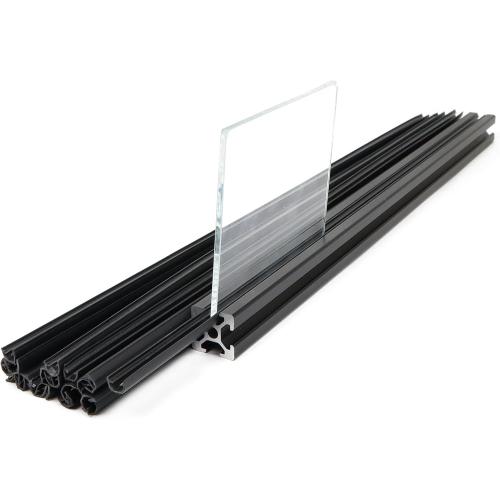 25Pcs 420mm 2020 Aluminum Extrusion Panel Mount T Slot U-Shaped Groove Strip Bracket for 20 Series 20/20 2040 Extruded Aluminum Profile Acrylic & Glass Board Clamp Partition