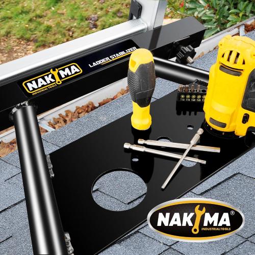 Ladder Stabilizer, Ladder Stabilizer for Roof, Wall Ladder Standoff Aviation Grade Aluminium, Adjustable Leg 22-29.5 Ladder Stabilizer withstands 300 LBS Weight Rating