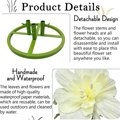 Giant Artificial Fake Flowers, Waterproof 3D Wedding Party & Home Decor