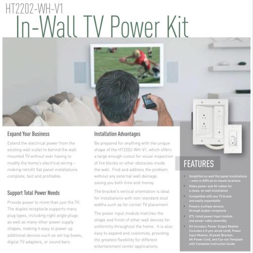 Legrand On-Q 4-27/64-in x 10-in PVC White Flat Screen Tv Kit