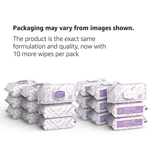 Amazon Elements Baby Wipes, Sensitive, White , 80 Count (Pack of 9) (720 Count)