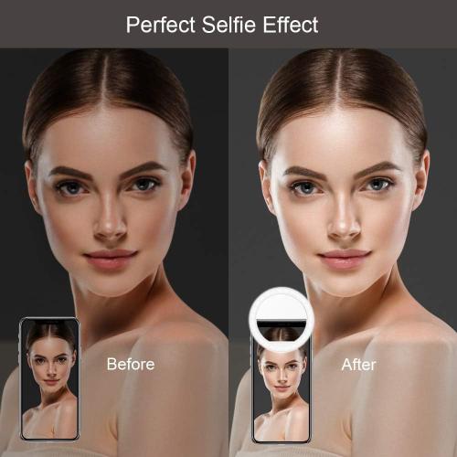 Selfie Ring Light, QIAYA Portable Clip Selfie Light with 36 LED for Smart Phone Photography, Camera Video