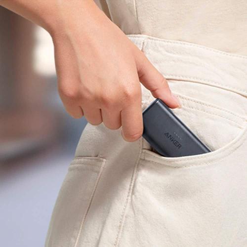 Anker - Nano Power Bank with Built-in Foldable USB-C Connector - Black