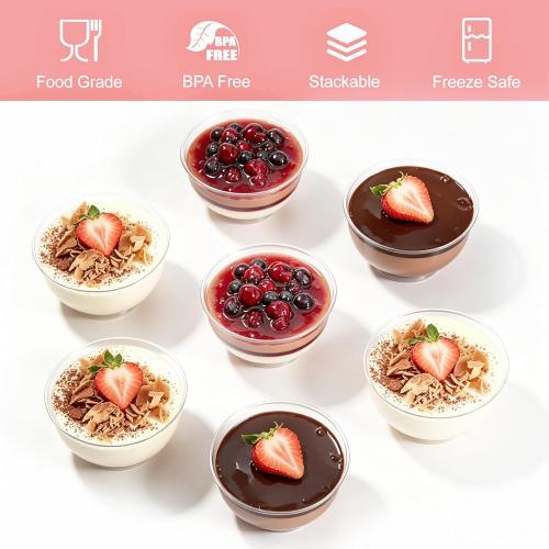 Zezzxu 100 x 2 oz Mini Dessert Cups, 2.5 Inch Round