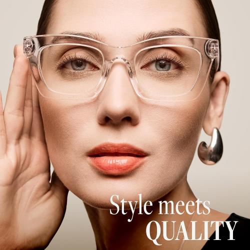 CCVOO Stylish Reading Glasses for Women, Stylish Eyeglasses, Blue Light Readers, Cheaters