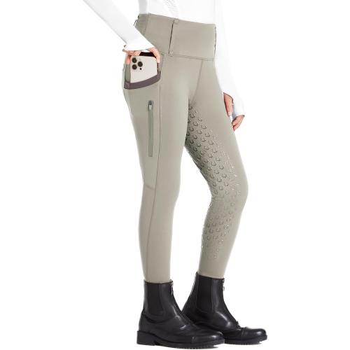 Size Small Khaki FitsT4 Sports Girls Riding Pants Full Seat High Waist Equestrian Breeches
