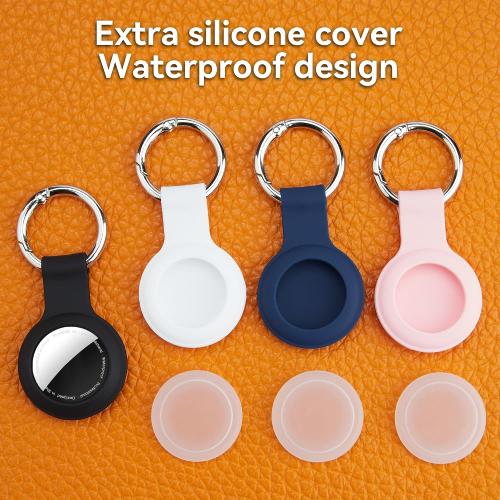IPX8 Waterproof for AirTag Keychain Holder-4 Pack,with Soft Silicone Case
