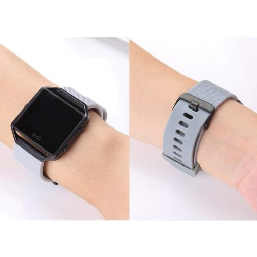 LEEFOX Compatible Blaze Bands with Frame, Sport Silicone Replacement Strap for Blaze Smart Fitness Watch accessory Wristbands Large, Black White Gray w/Black Frame Men Women