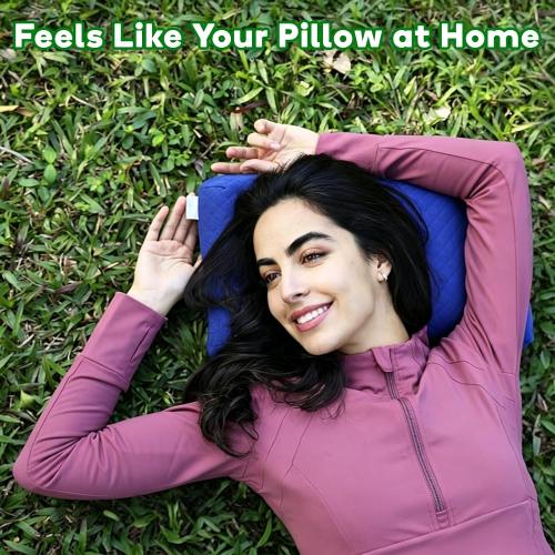 Memory Foam Travel Pillow 9.8x15.7 Compact Camping Pillow