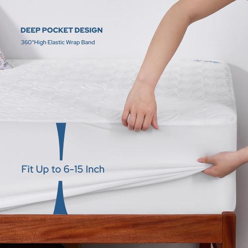 BEDLORE Waterproof Mattress Protector, Twin Size Mattress Pad