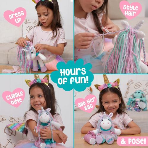 Itsy Unicorn Stuffed Animal - Pink Unicorn Plush Toys with Dress Up Clothes As Ballerina Doll, Good for Unicorns Girl Gifts Age 4-5, Unicorn Toys for Girls Age 6-8