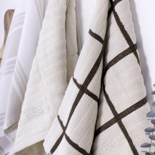 2packs All-Clad Checked Cotton Kitchen Towel, Almond