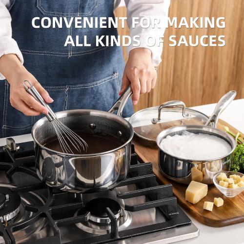Deluxe 13 Piece Hybrid Ceramic Nonstick Stainless Steel Cookware Set