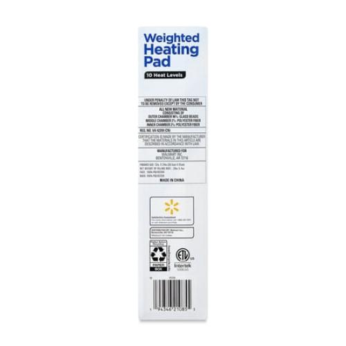 Equate PrimaLushTM Weighted Standard Heating Pad with 10-Setting Controller