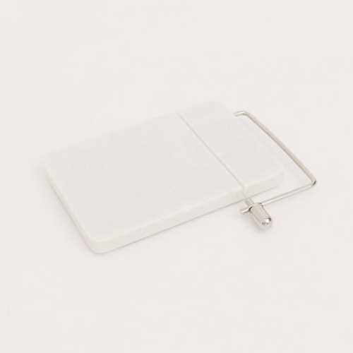 9 x 6 Marble Cheese Slicer Cutting Board White - Threshold™