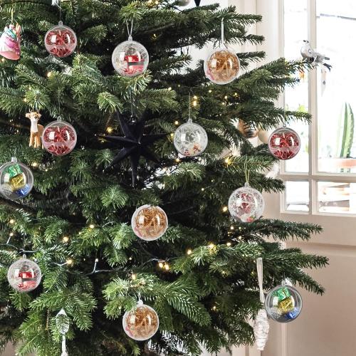 20 Pack Clear Plastic Fillable Ornament Ball