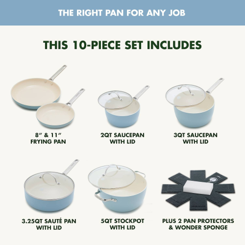 GreenPan Padova Pro 10Pc Ceramic NonStick Cookware Set
