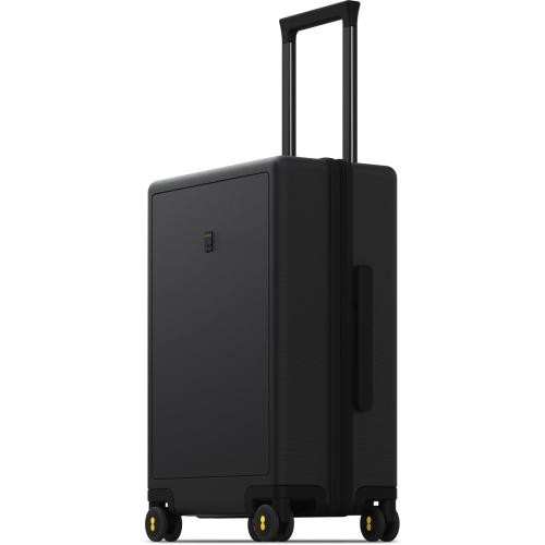 LEVEL8 Hard Shell Carry on Luggage Airline Approved, Carry-on Suitcases with Wheels, Lightweight Luminous Textured Hardside Travel Bag with Tsa Lock, 20 Inch, Black