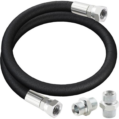 Compressor Jumper Hose 3/4 x 40Length with 3/4” Rotate Male Connectors, 700PSI Rubber Compressor Hose