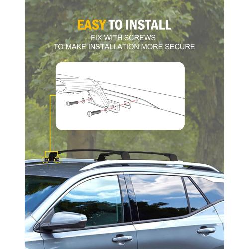 220lbs Cross Bar Roof Rack Fit for GMC Terrain 2018-2024 Cargo Carrier Crossbar Rooftop Accessories (with Side Roof Rails)