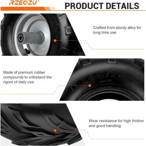 145/70-6 Tires Mini Bike Front Wheel Rims and Tire for CT100U GMB100