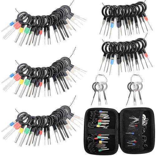 Terminal Pin Removal Tool Kit 20 Pcs Depinning Electrical Connector Pin Extractor Tool Set Wire Terminal Release for Automotive Car Household Devices - Black