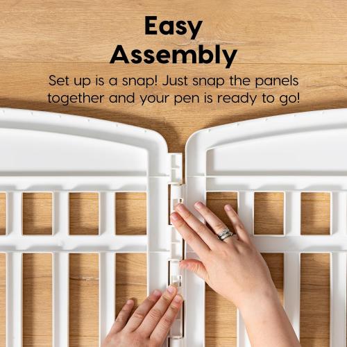 IRIS USA 24 4-Panel Dog Playpen with Door, 35 x 35 x 24, Puppy Playpen, Dog Play Pen Indoors, Pet Fence, Puppies/Small Dogs, White