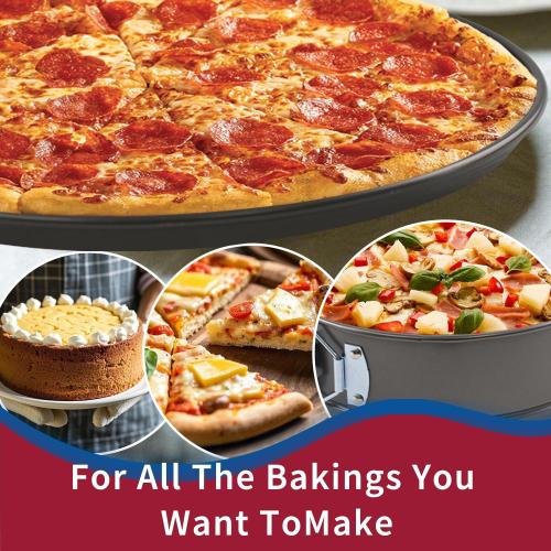 3PCs Cake Pan Sets for Baking, 7/8/9 Inch Round Cake Pans, Nonstick Springform Cake Pans, Cheesecake Baking Pans with 100 Pcs Piping Bags,