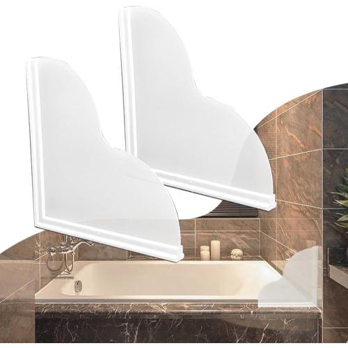 Spidfee Shower Splash Guard Kit, Large Splash Guards for Bathtub Waterproof Self-Adhesive Shower Corner Guards to Keep Water in Shower or Bath, Pack of 2 (9.25 x 9.25 inches)